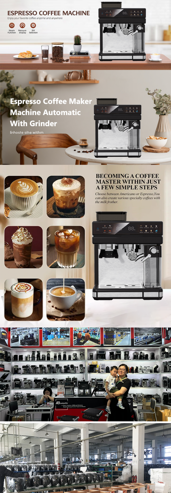 20 Bar Automatic Coffee Machine with Cold Brew & Cool Milk