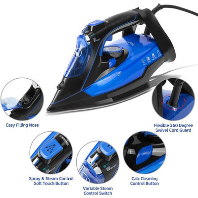 2400W Clothes Steam Irons With Ceramic Soleplate Vertical Steam Turbo