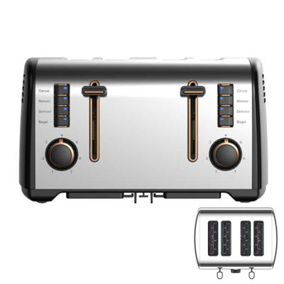 Anbolife XXL 4 slices toaster electric logo portable toaster commercial bread Stainless Steel Toaster with 7 Shade Settings
