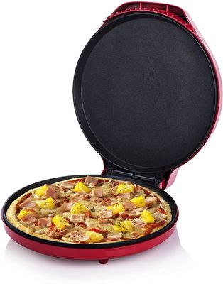 Electric 12 Inch Non-stick Pizza Maker Machine for Home Pizza Pan Pie Calzone Cooker with Adjustable Temperature Control