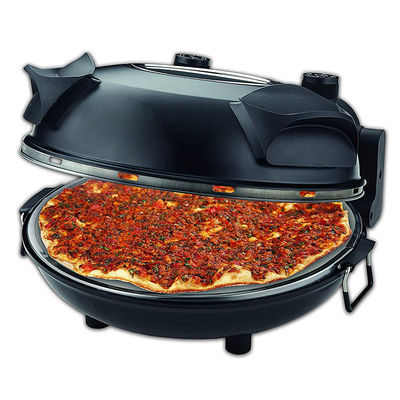 Pizza Maker Adjustable Temperature Control with Visible Window Special Stone &amp; Baking Pan Electric Crispy Crust Pizza Oven