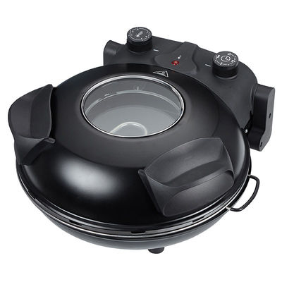 Pizza Maker Adjustable Temperature Control with Visible Window Special Stone &amp; Baking Pan Electric Crispy Crust Pizza Oven