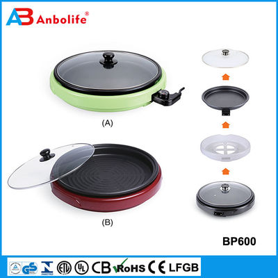 16-Inch Foldaway Ceramic Family Sized Electric Skillet with Glass Cover Copper Coating 1200 Watts frying pan