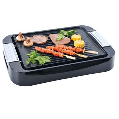 Anbo multi-functional round electric pizza pan oven ceramic coating electric bbq grill/electric griddle/grill plate with cover