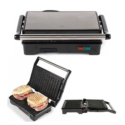 Panini Press Sandwich Maker Nonstick Surface Double Heater Stainless Steel Breakfast Maker Contact Grill Cheese Egg Bacon Steak