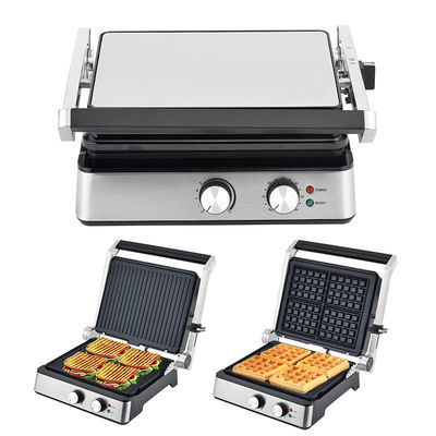 4 slice Electric grill with detachable plates waffle maker Sandwich Panini Press Contact grill 2200W interchangeable plates