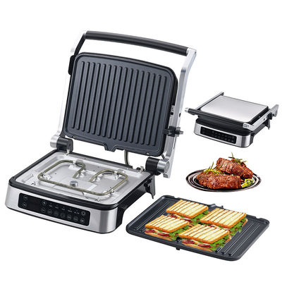 Detachable plate BBQ Panini Press Grill Griddle Smokeless indoor grill LED touch screen Digital contact grill