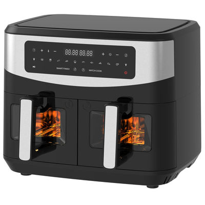 4.5L Dual Air Fryer With 2 Basket See Through Glass Window SYNC Cooking Twin Drawer