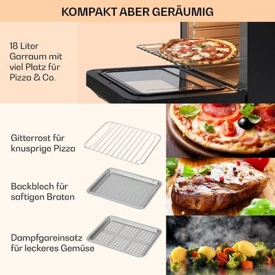 18L Dual Air Frye With Steam And Drying Function 2450W Toaster Dehydrator Oil Free