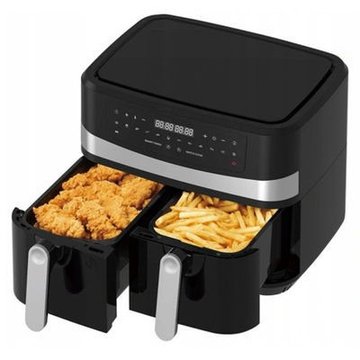 Smart 2400W Air Fryer Double With Visible Transparent Window 9L Digital Two Zone Technology