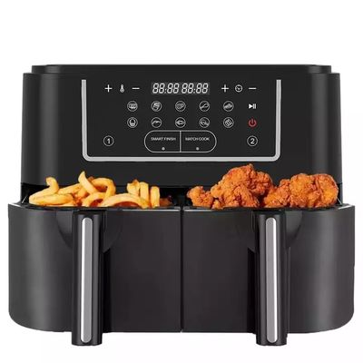 2400W 9L Dual Air Fryer With Transparent Window 12 Cooking Preset