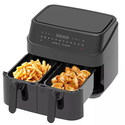 Large 9L Dual Air Fryer With 10 In 1 Touch Presets Two Zone Technology