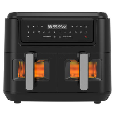 9L 2000W Smart Air Fryer Digital Double Basket With Visible Window