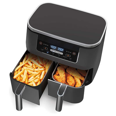 Small Kitchen Electric Home 8L Digital Air Fryer 1700W Cooker Stainless Steel Dual Basket Zone
