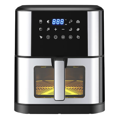 7L With Window Stainless Steel Air Fryer Oven Led Touch Screen For 12 Presets Easy Clean 1800w Home
