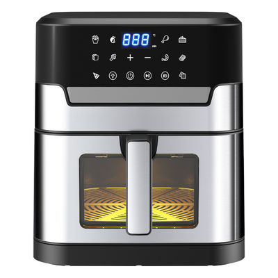 7L With Window Stainless Steel Air Fryer Oven Led Touch Screen For 12 Presets Easy Clean 1800w Home