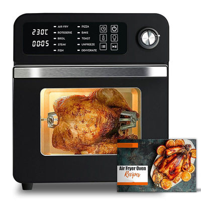 15L Electric Air Fryers With Rotisserie For Family 10 In 1 Stainless Steel Air Fryer Toaster Oven Grill