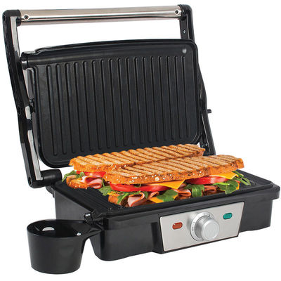 Knob Contact Electric Press Grill 2 Slice Mini Auto Panini With Ultra Nonstick Surface