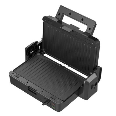 1200W Detachable Contact Grill 3 Plates 105 180 Degree Open Temperature Adjust Knob Electric PTFE Non-Stick For Household BBQ