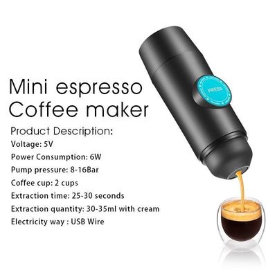 Portable USB Stainless Steel Coffee Maker Machine For Home