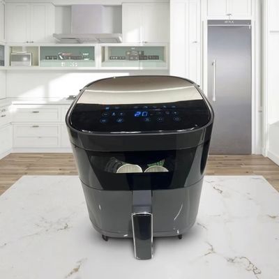 Digital Touch 6l Electric Air Fryer Oven Stainless Steel Multifunctional Small Smart Square Healthy For Household Use