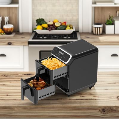 Dual Stack 12 Color Presets 6+6l Electric Digital Air Fryer Sync Dual Cook Function With Visible Window Oven Type Option