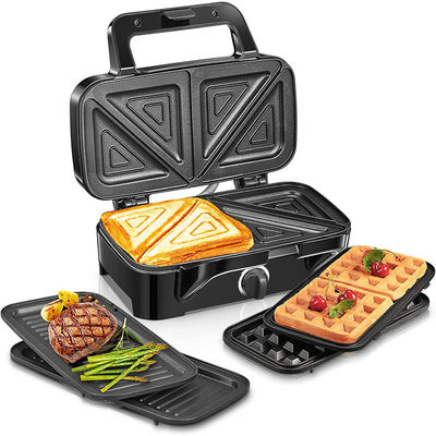 2 Slice Deep Xxl Grill Sandwich Maker Adjustable Temperature Control Detachable Electric Power Source Ptfe Household Use