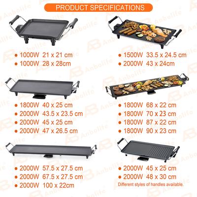 Anbolife 1800W Electric Teppanyaki Grill with Non-Stick Surface