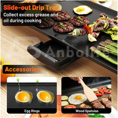 Anbolife 1800W Electric Teppanyaki Grill with Non-Stick Surface