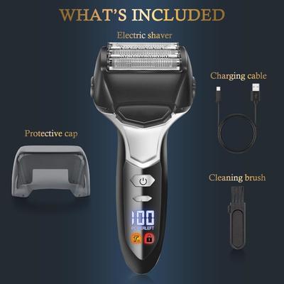 Portable Electric Shaver for Men with 1000mAh Battery USB Rechargeable Foil Razor for Travel and Daily Use