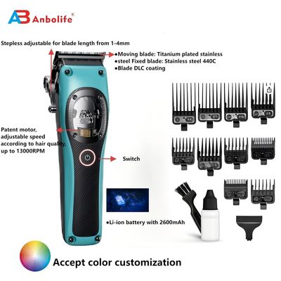Professional Hair Clipper and Trimmer with 2600mAh Battery 120+ Minutes Runtime and 1 Year Warranty
