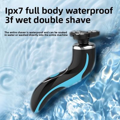 Portable Men's Electric Shaver with Stainless Steel Blade and Plastic Handle for Face Use