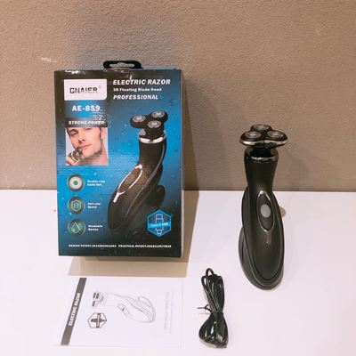 Portable Men's Electric Shaver with Stainless Steel Blade and Plastic Handle for Face Use