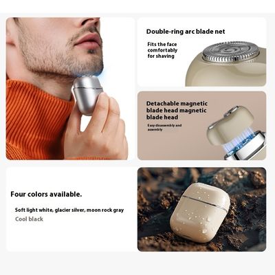 Portable Mini Dual-Head Electric Shaver Fully Washable with Magnetic Floating Design for Men