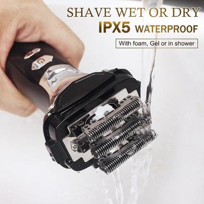 Five Blade Men's Shaver with 1000mAh Battery and 90 Min Working Time Waterproof IPX6 USB Chargeable Electric Razor