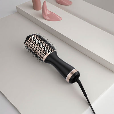 1200W Titanium Hot Air Brush with 1 Year Warranty and Dual Voltage for Easy Hair Styling