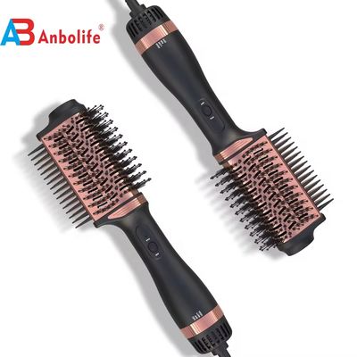 2-in-1 Titanium Hair Brush Styler with 1200W Power 3 Temperature Levels and 2 Speed Settings for Easy Hair Styling