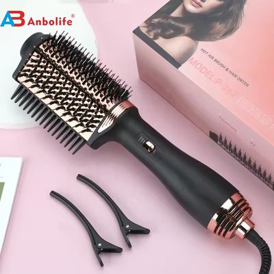 2-in-1 Titanium Hair Brush Styler with 1200W Power 3 Temperature Levels and 2 Speed Settings for Easy Hair Styling