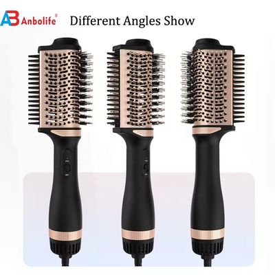 2-in-1 Titanium Hair Brush Styler with 1200W Power 3 Temperature Levels and 2 Speed Settings for Easy Hair Styling