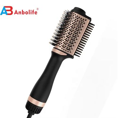 2-in-1 Titanium Hair Brush Styler with 1200W Power 3 Temperature Levels and 2 Speed Settings for Easy Hair Styling