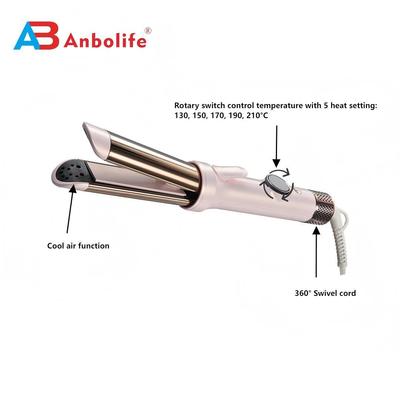 Professional Hair Curler with Rotary Adjustment Gear LED Display and 130-210°C Range for All Hair Types