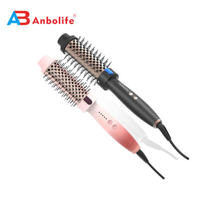 ANBOLIFE 2 in 1 Heated Round Hot Air Brush with 15s Fast PTC Heating and 32/38mm Barrel for Volumizing and Straightening Hair