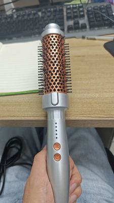 ANBOLIFE 2 in 1 Heated Round Hot Air Brush with 15s Fast PTC Heating and 32/38mm Barrel for Volumizing and Straightening Hair