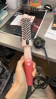 ANBOLIFE 2 in 1 Heated Round Hot Air Brush with 15s Fast PTC Heating and 32/38mm Barrel for Volumizing and Straightening Hair