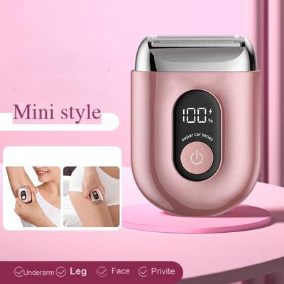 Lady Electric Shaver with Digital Display Rechargeable 450mAh IPX6 Waterproof Body Trimmer for 90 Minutes Runtime