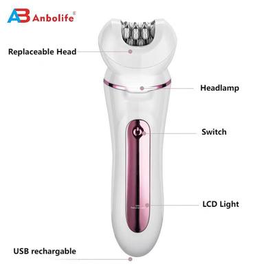 5 in 1 Waterproof IPX6 Epilator with 600mAh Battery for Face and Body Grooming Kit