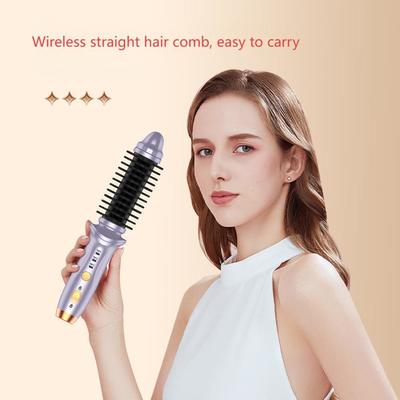 USB Rechargeable Cordless Hair Straightener Brush with 73W Power and 1-3h Charging Time for Easy Hair Styling