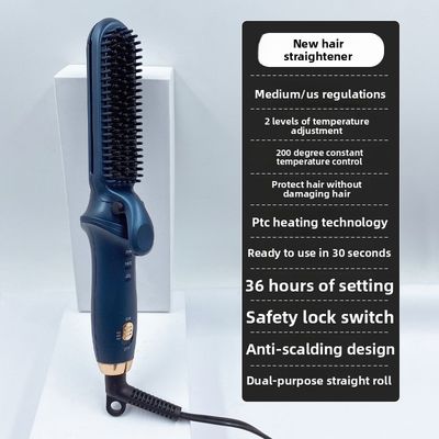 35W Power Dual-Use Hair Straightener and Curling Iron with Tourmaline Ceramic Plates