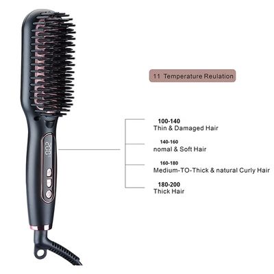 Mini LCD Display Electric Hair Comb with 42W Power and 10 Temperature Levels for Dual-Purpose Styling