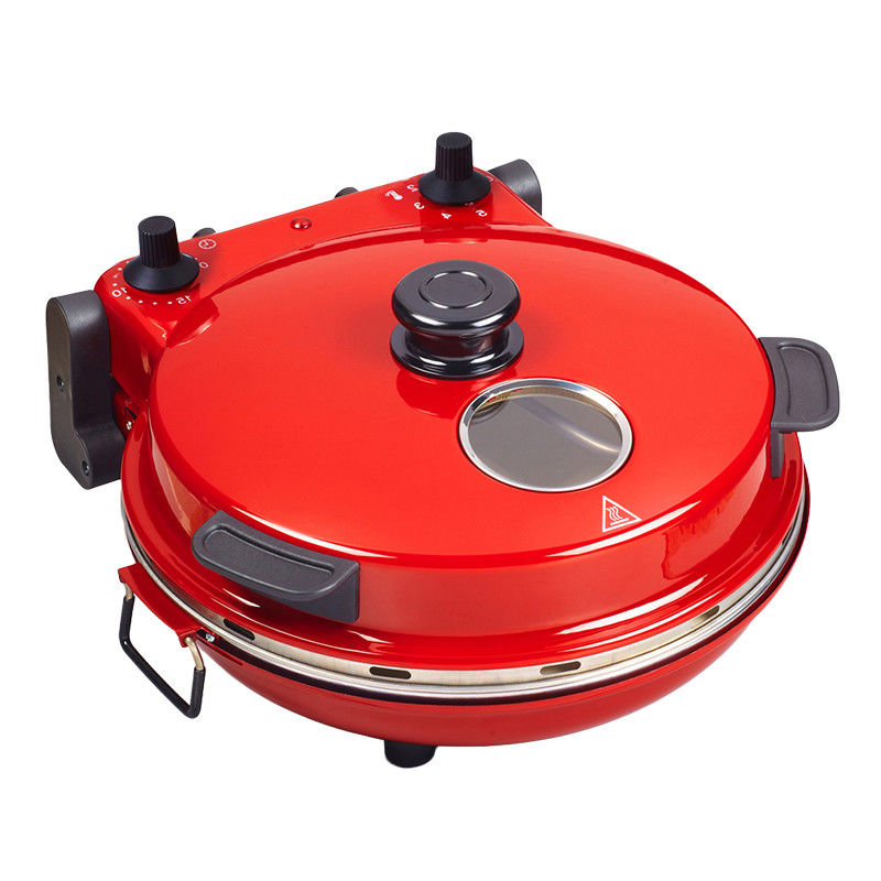 View Window Cooking In 5 minutes, Timer, Ceramic Plate Restaurant Electric Pizza Oven Maker Machine
